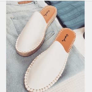 White Mule Espadrille Sandals